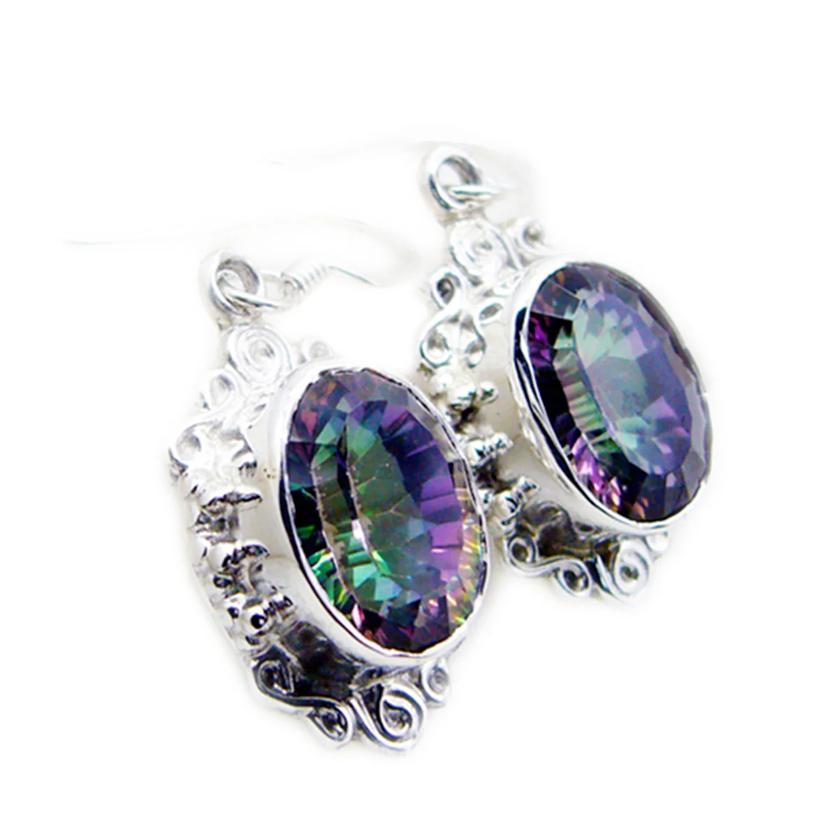 Mystic Quartz French Min-seo multiple Dangle multicolor Sterling Silver Earring - Image 2