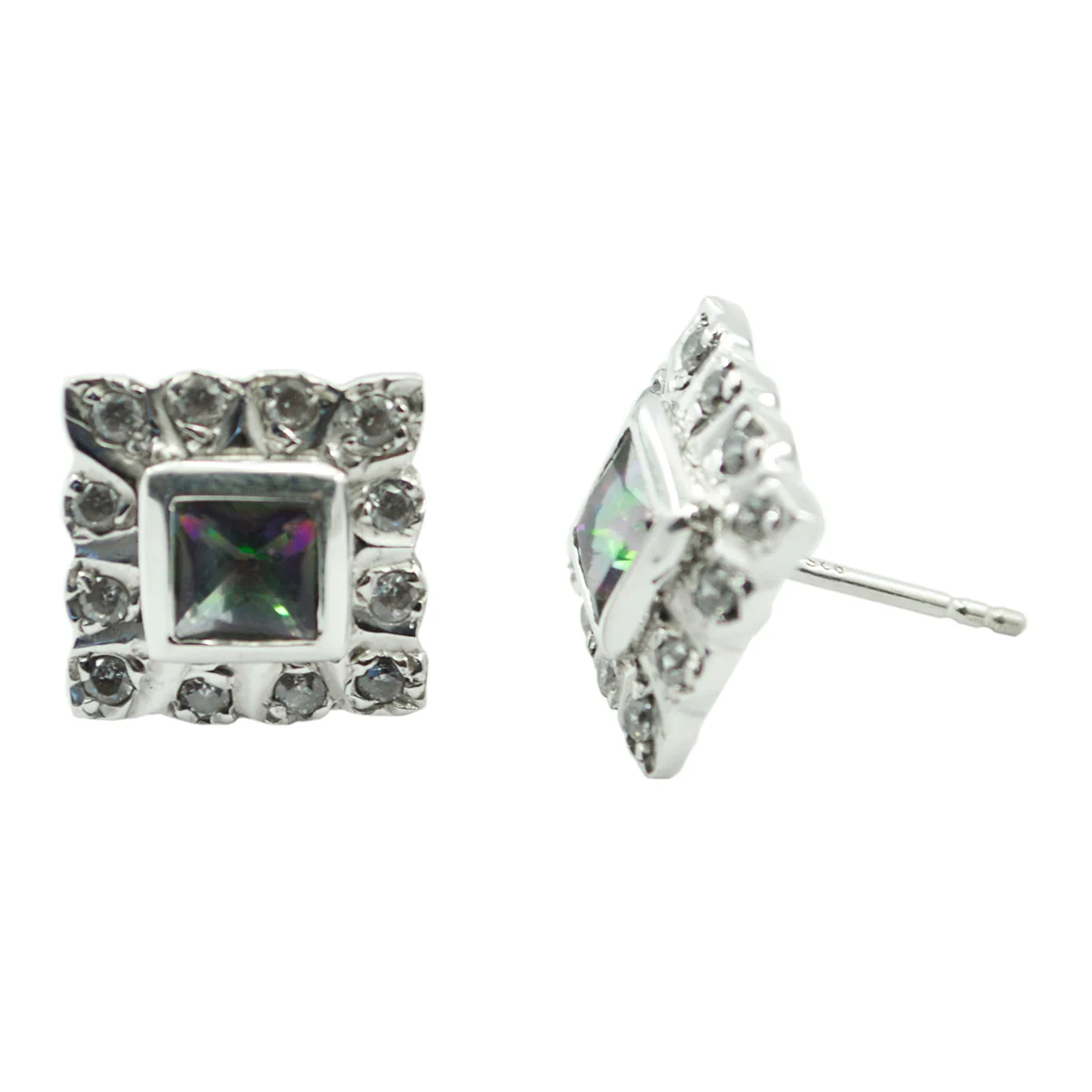 Mystic Quartz French Sarah multiple Stud multicolor 925 Sterling Silver Earring - Image 2