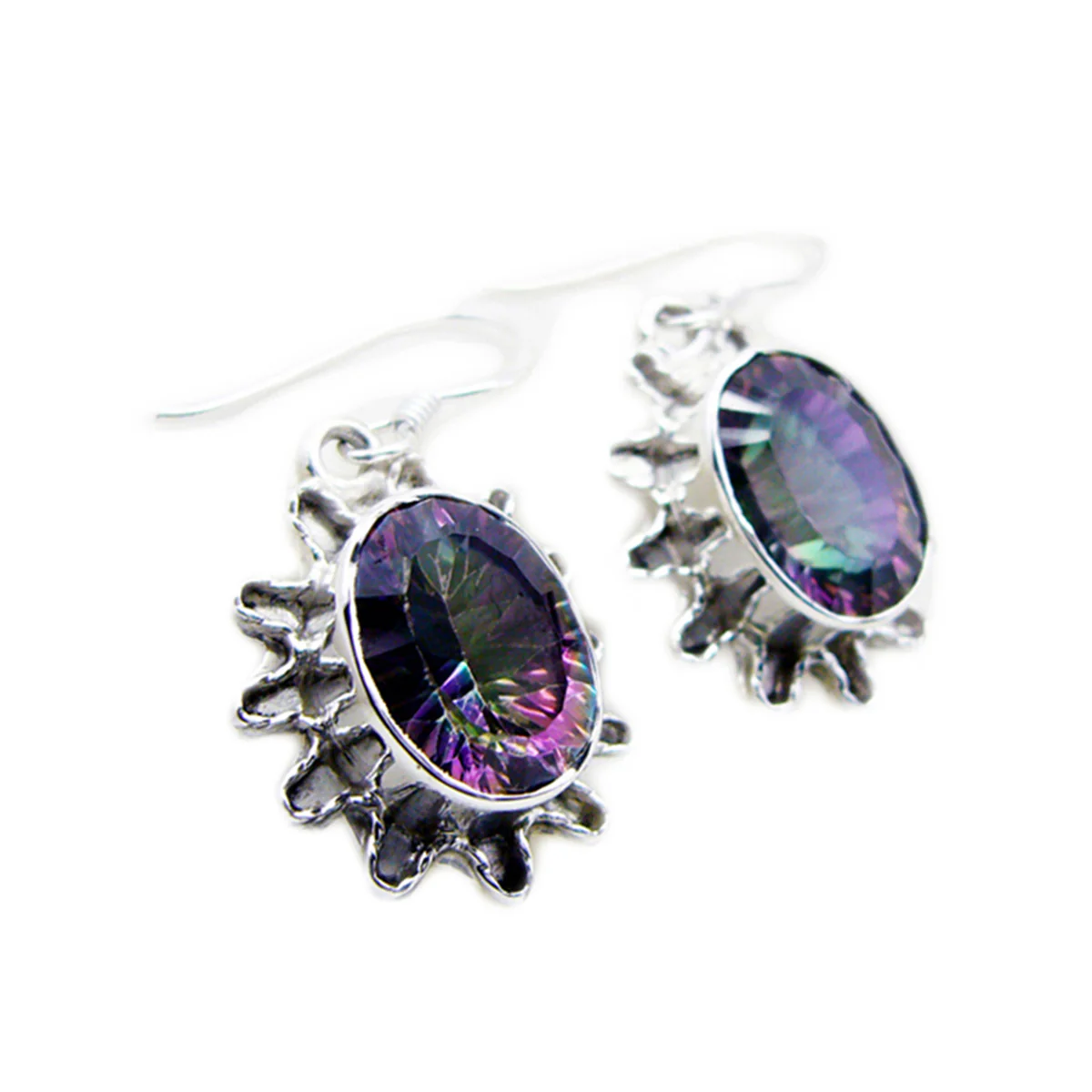 Mystic Quartz Korean Wen multiple Dangle multicolor 92.5 Silver Earring - Image 2