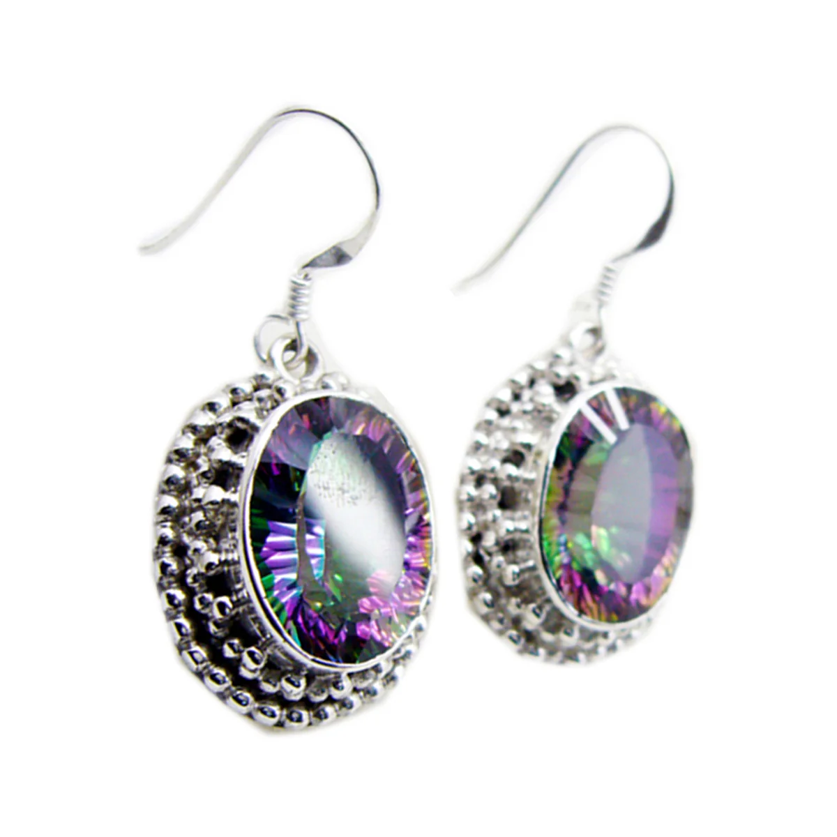 Mystic Quartz Mexican Jiwoo multiple Dangle multicolor 925 Silver Earring