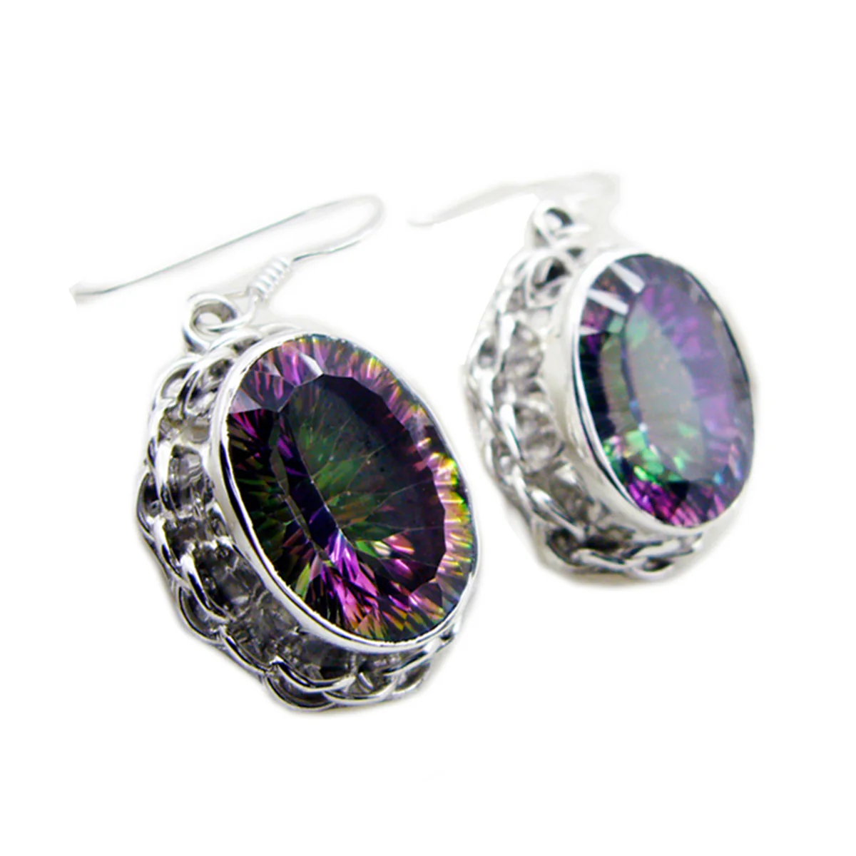 Mystic Quartz Middle Eastern Ji-eun multiple Dangle multicolor Sterling Silver Earring - Image 2