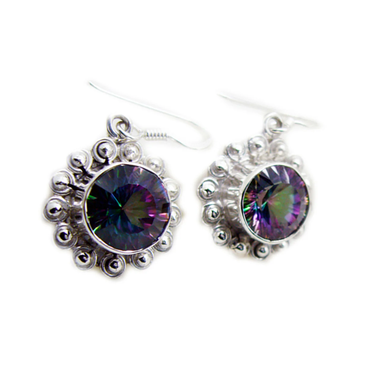 Mystic Quartz Russian Antonia multiple Dangle multicolor Sterling Silver Earring