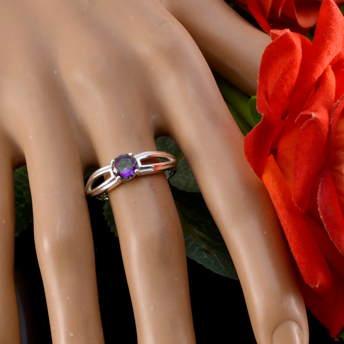 Mystic Quartz Solitaire Japanese 925 Silver multicolor Gems Dainty Trendy Ring Jewelry - Image 3