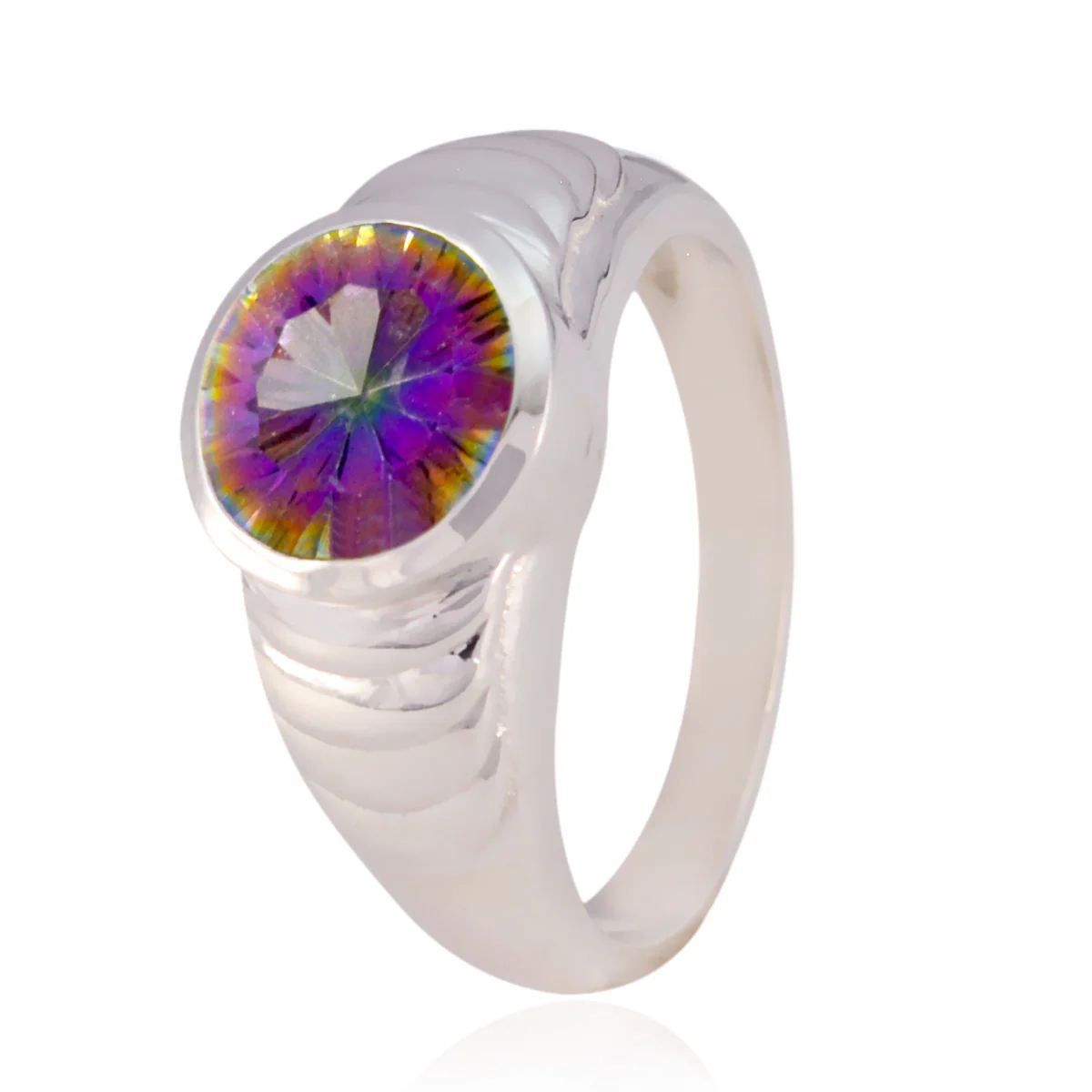 Mystic Quartz Solitaire Russian Silver multicolor Gems Versatile Fairytale Ring Jewellery - Image 2