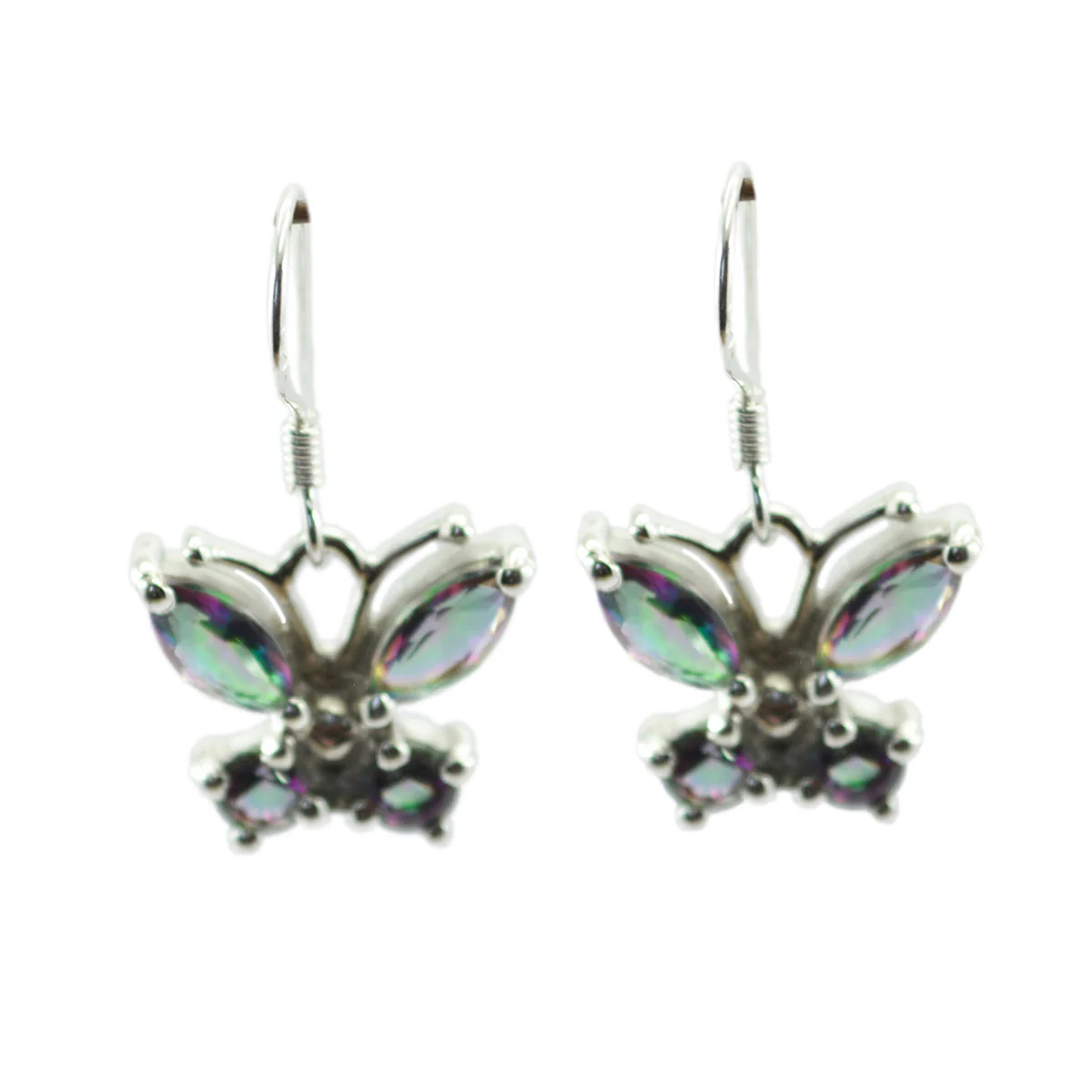 Mystic Quartz Spanish Mariana multiple Dangle multicolor 92.5 Silver Earring