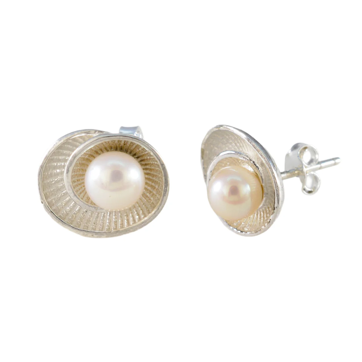 Pearl American Amanda Solitaire Stud White 925 Sterling Silver Earring - Image 2