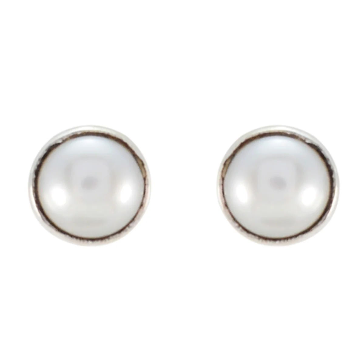 Pearl Italian Lili Solitaire Stud White 925 Sterling Silver Earring