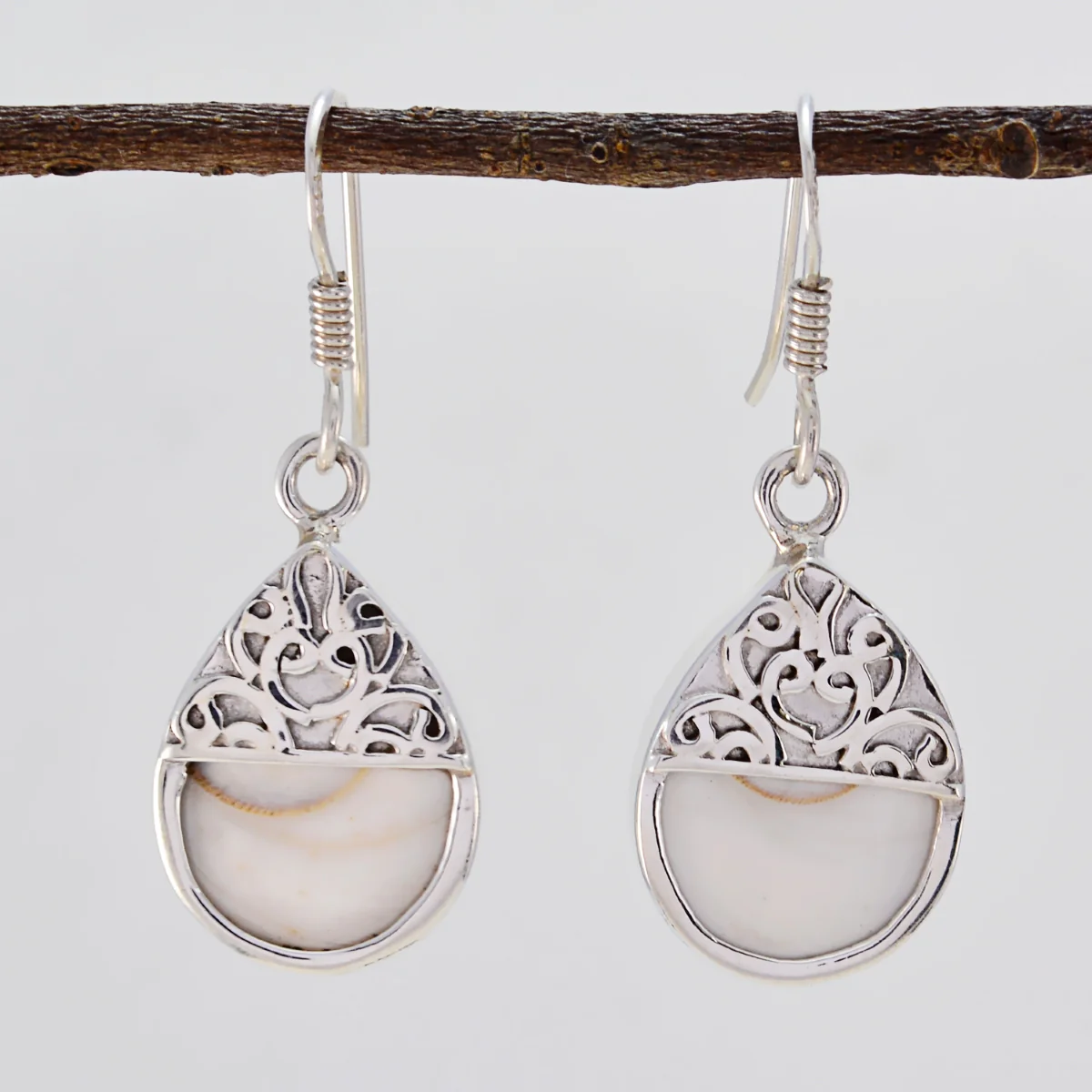 Pearl Japanese Sofía multiple Dangle White 925 Silver Earring - Image 2