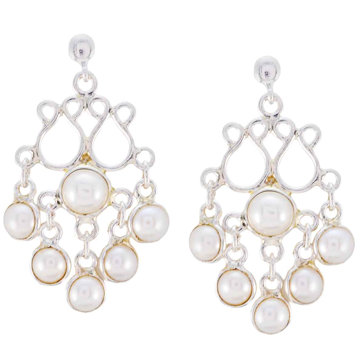 Pearl Korean Clara multiple Dangle White 925 Sterling Silver Earring