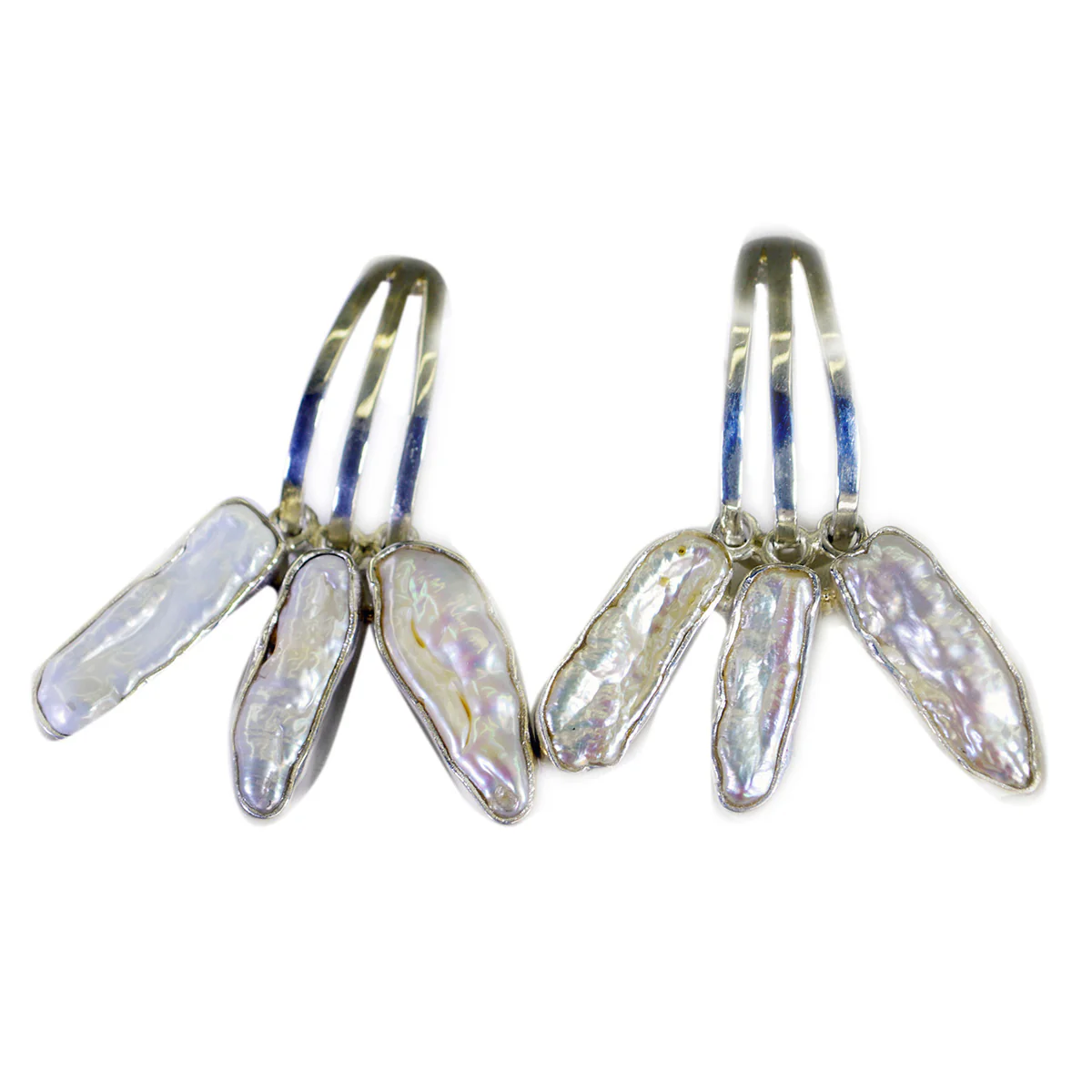 Pearl Moroccan Katharina multiple Stud White Silver Earring - Image 2