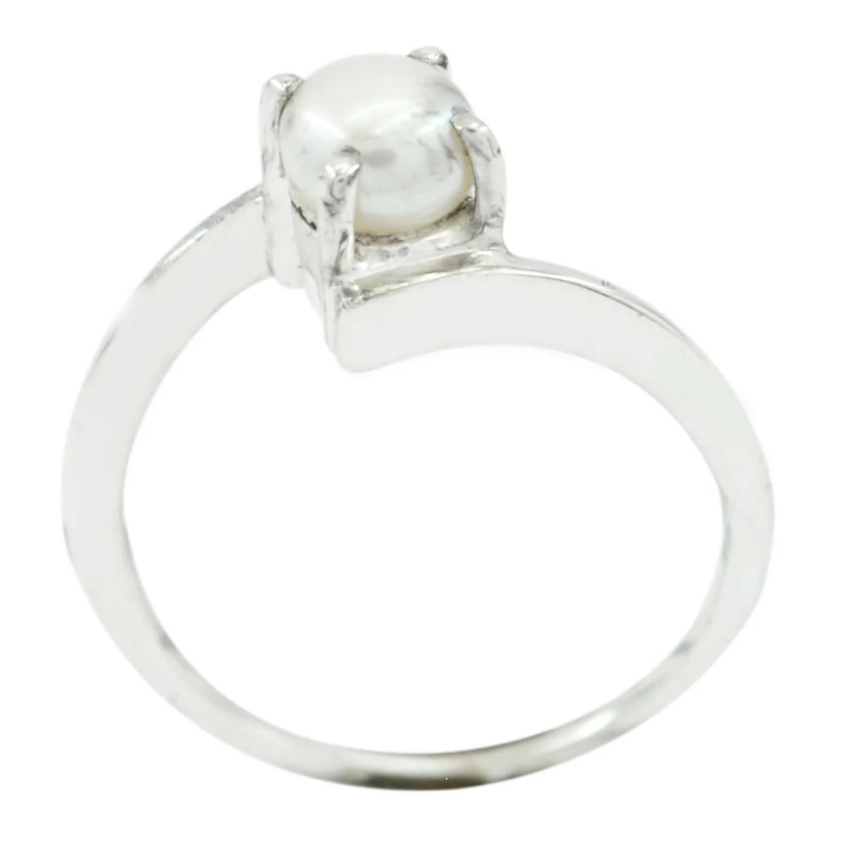 Pearl Solitaire Turkish 92.5 Silver White Gemstones Dainty Fairytale Ring Jewelry - Image 2