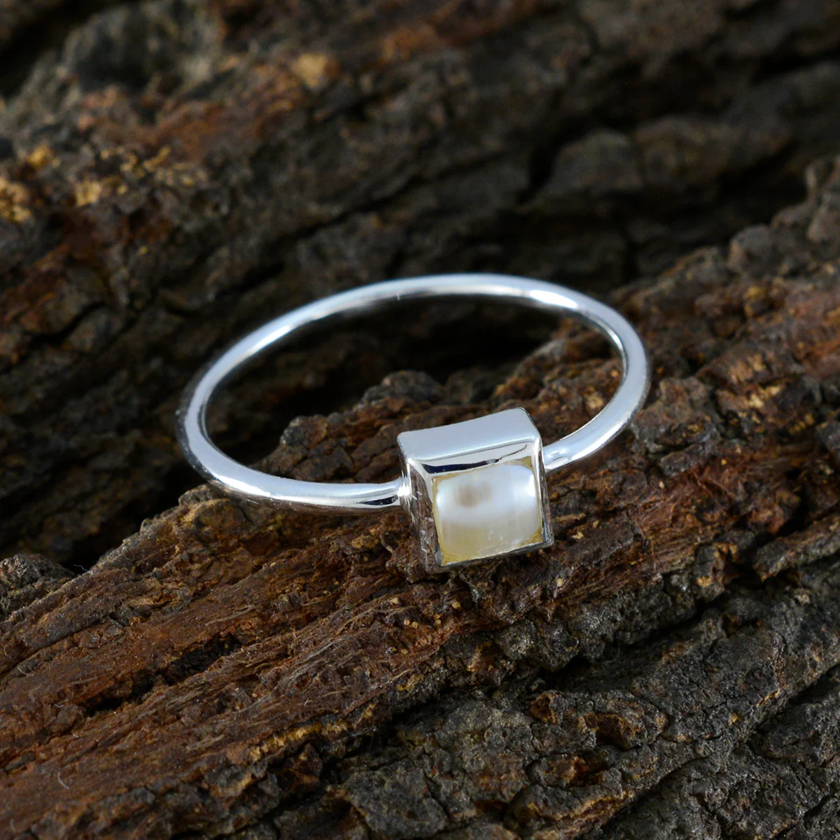 Pearl Solitaire Turkish Silver White Gemstone Elegant  Fairytale Ring Jewellery - Image 3