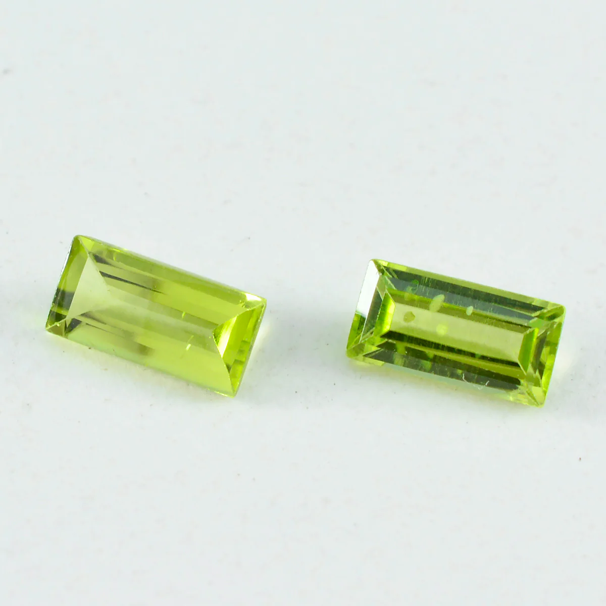 Peridot 10PC Tiny 2.5x5 MM Baguette Faceted Green Sparkling Semi Precious Loose Gemstone - Image 2