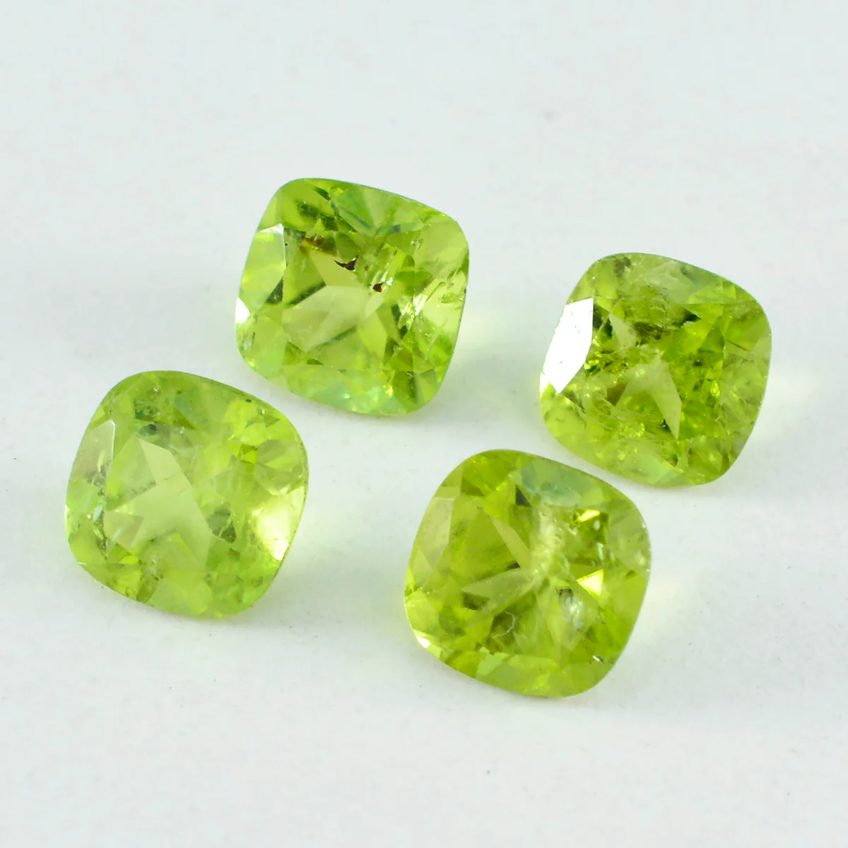 Peridot 10PC Tiny 4x4 MM Cushion Faceted Green Brilliant Semi Precious Loose Gemstones - Image 3