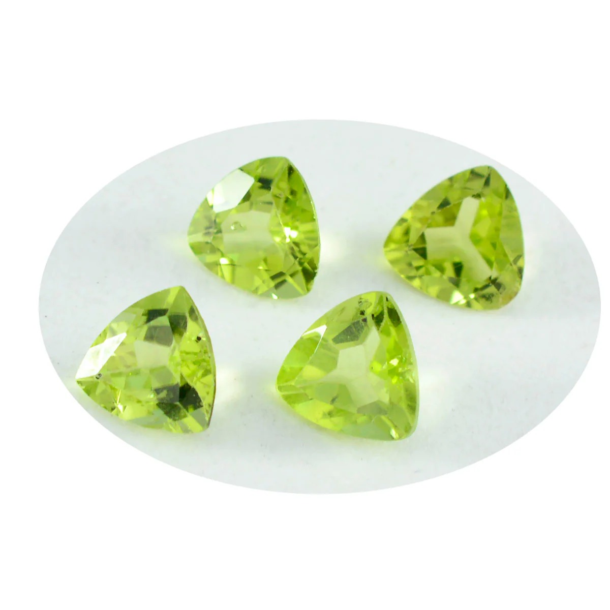 Peridot 1PC Large 10x10 MM Triangle Faceted Green Shine Semi Precious Loose Gems - Image 2