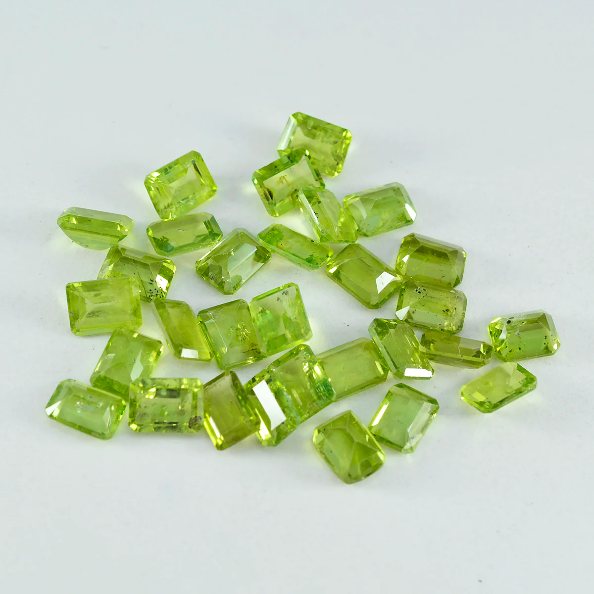 Peridot 1PC Small 6x9 MM Emerald Faceted Green Shine Semi Precious Loose Gemstones