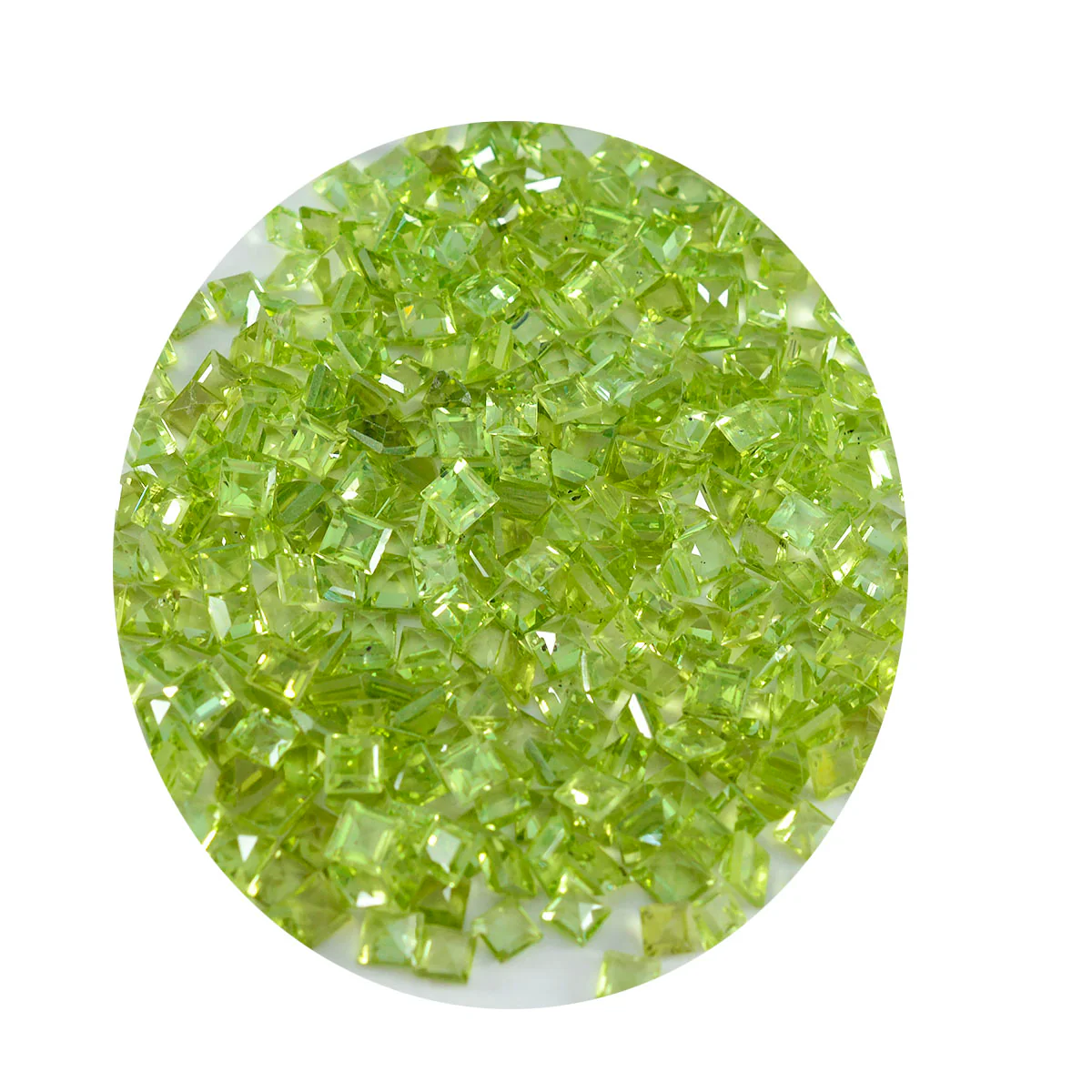 Peridot 1PC Small 7x7 MM Square Faceted Green Splendid Semi Precious Loose Gemstone - Image 2