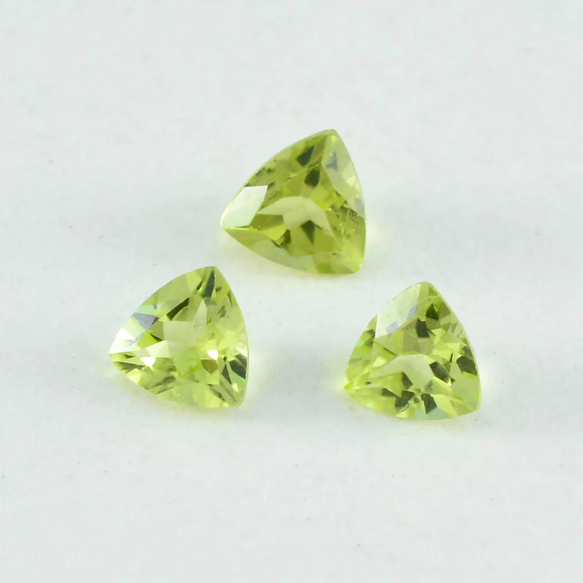 Peridot 1PC Small 8x8 MM Triangle Faceted Green Luster Semi Precious Loose Gemstones - Image 2