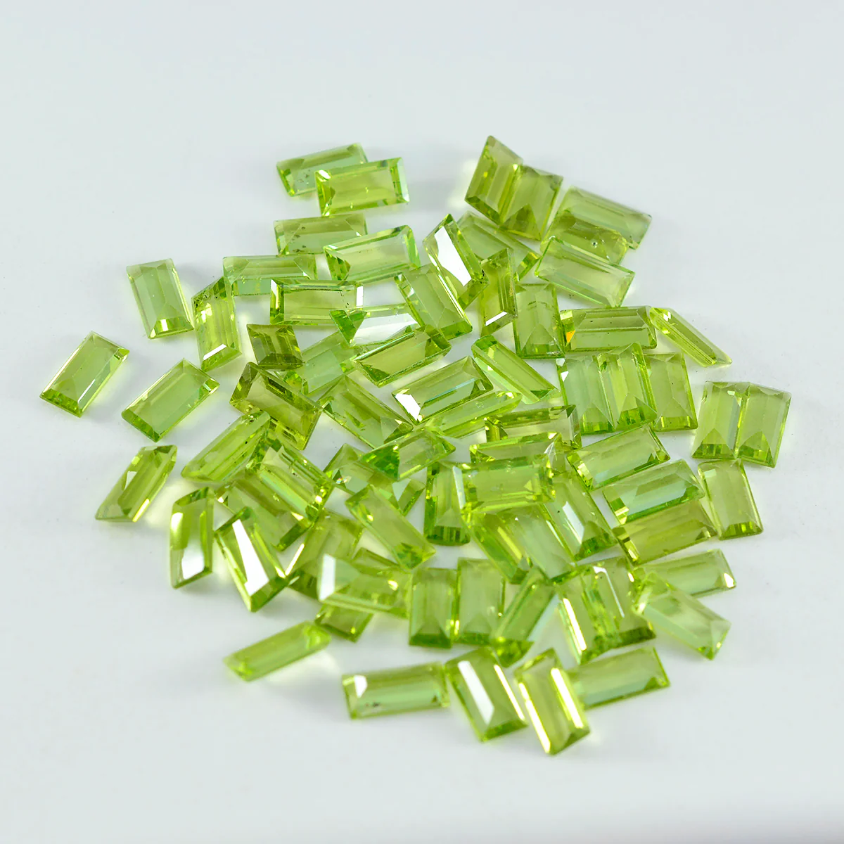 Peridot 1PC Tiny 3x6 MM Baguette Faceted Green Polished Semi Precious Loose Gemstones