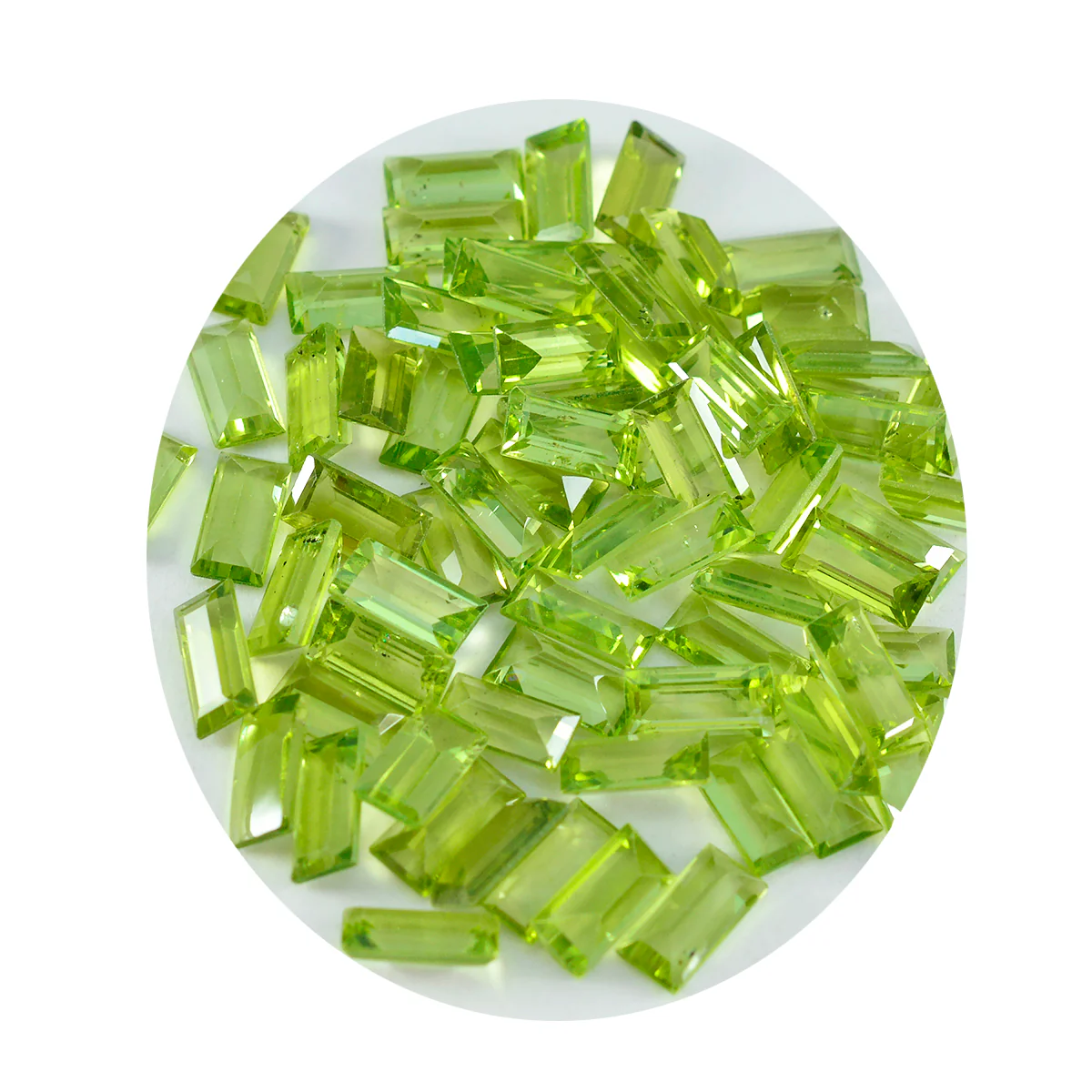 Peridot 1PC Tiny 3x6 MM Baguette Faceted Green Polished Semi Precious Loose Gemstones - Image 2