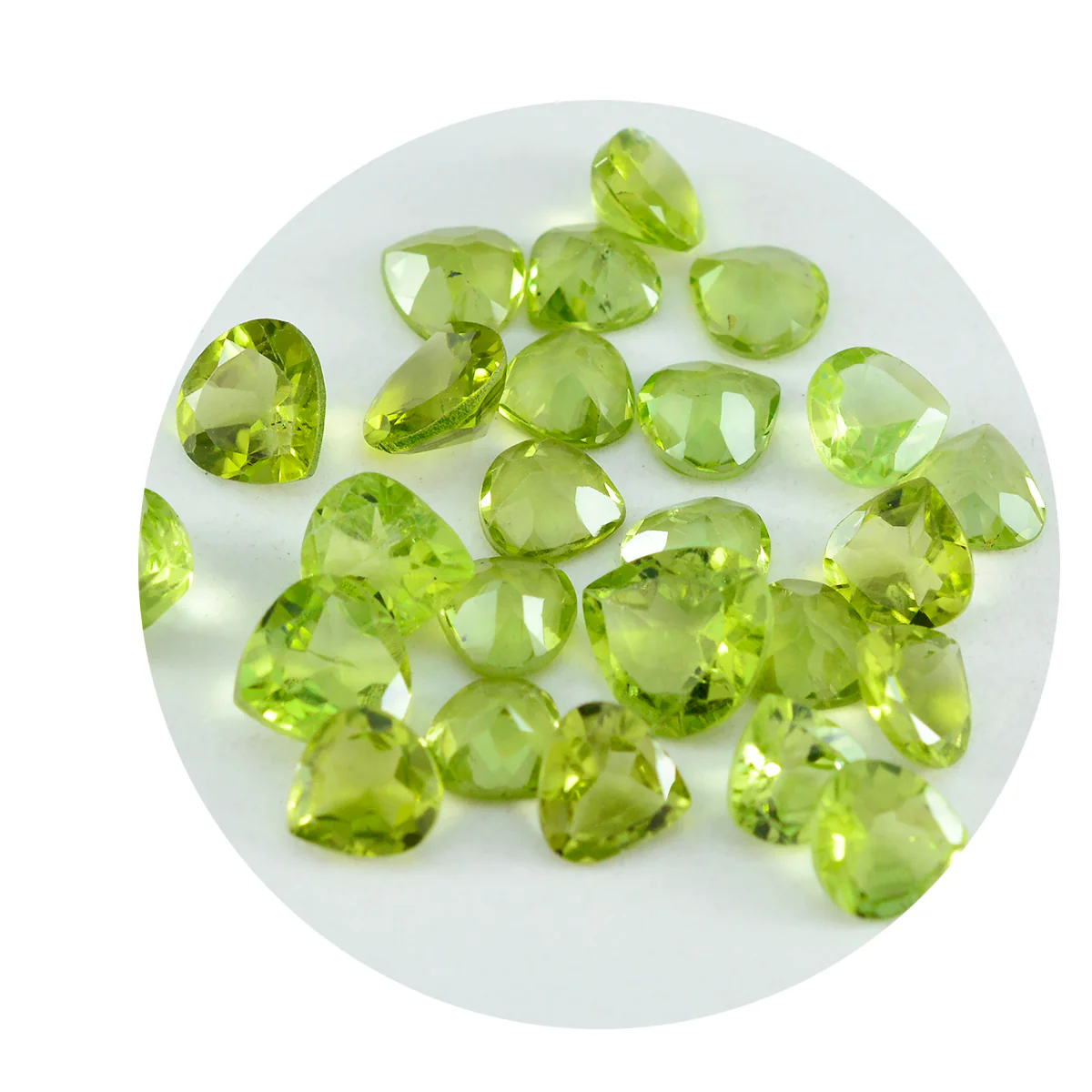 Peridot 1PC Tiny 6x6 MM Heart Faceted Green Polished Semi Precious Loose Gems - Image 2