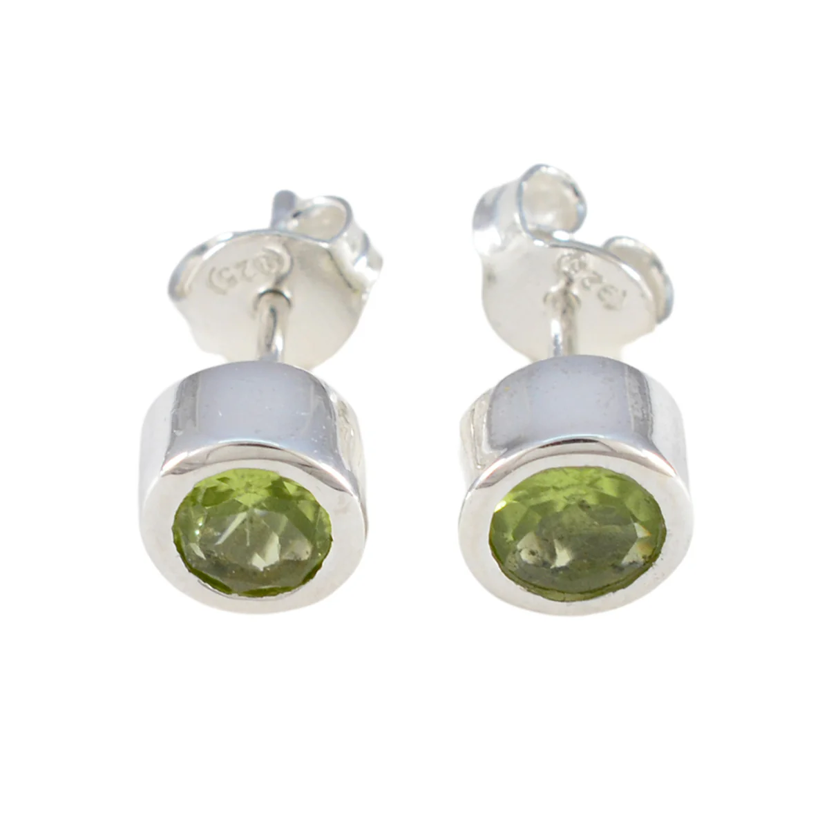 Peridot American Fernanda Solitaire Stud Green 925 Sterling Silver Earring