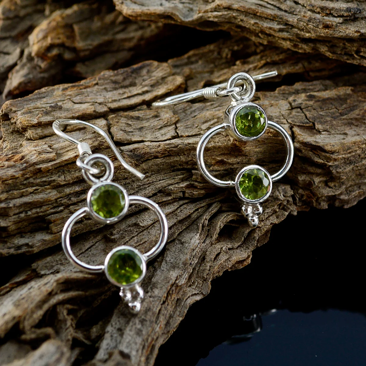 Peridot American Sofía multiple Dangle Green 925 Silver Earring - Image 3