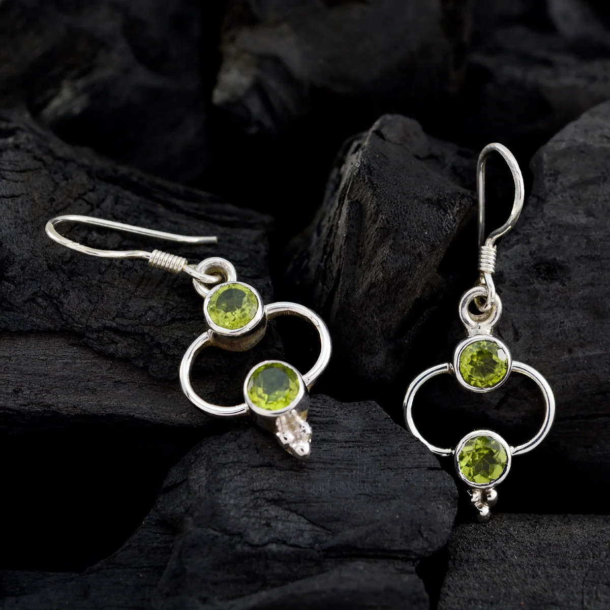 Peridot American Sofía multiple Dangle Green 925 Silver Earring - Image 4