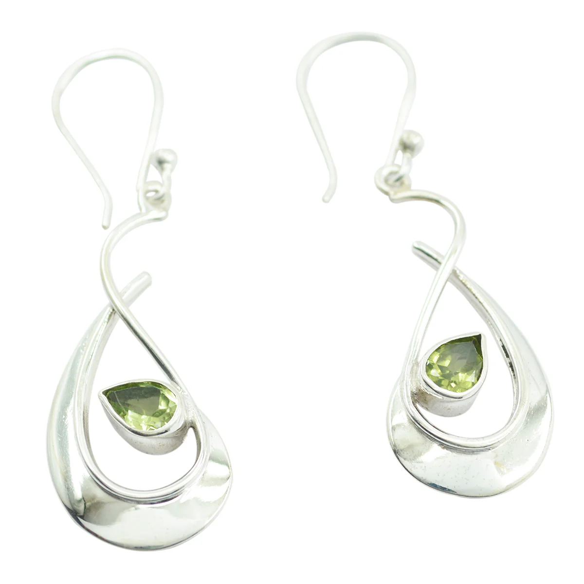 Peridot Australian Agnes Solitaire Dangle Green 925 Silver Earring - Image 2