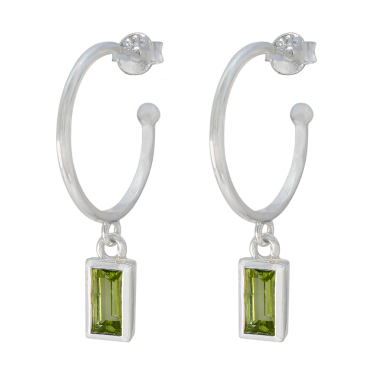 Peridot Australian Teresa Solitaire Dangle Green 925 Silver Earring