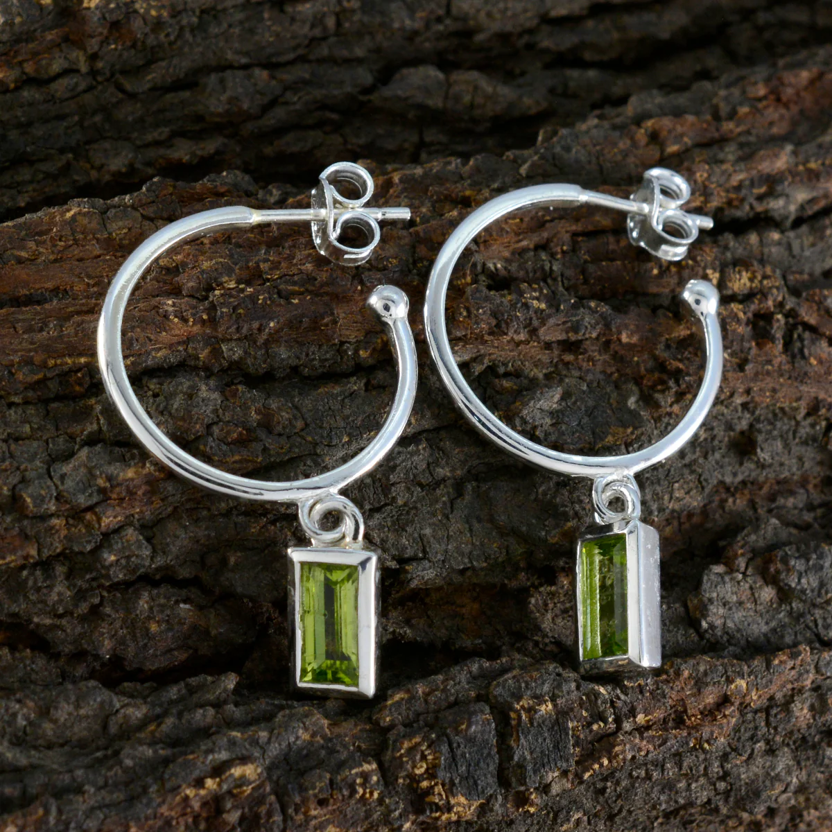 Peridot Australian Teresa Solitaire Dangle Green 925 Silver Earring - Image 3