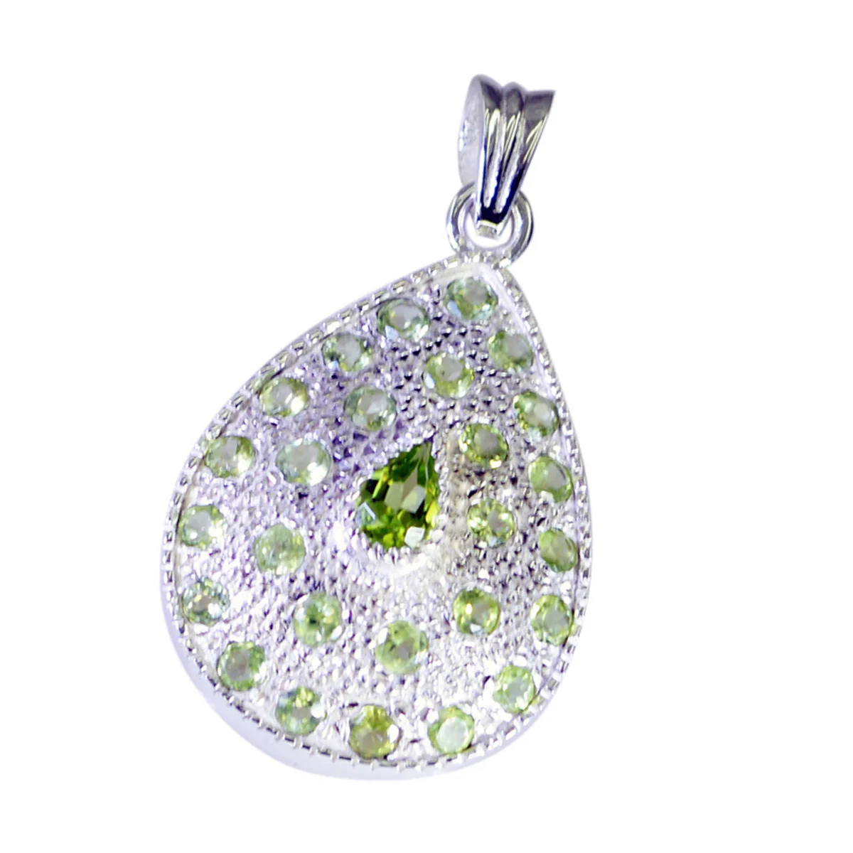 Peridot Essential African Sterling Silver multiple Eva Heart Green Pendant Jewellery - Image 3