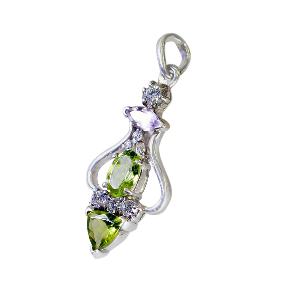 Peridot Featherlight Middle Eastern 925 Silver multiple Layla Contemporary Green Pendant Jewelry - Image 3