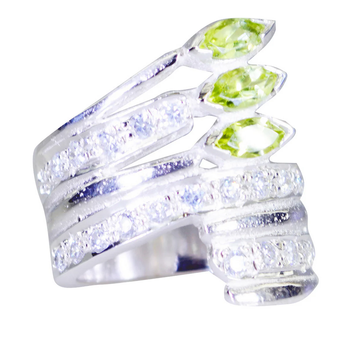 Peridot Halo Spanish 92.5 Silver Green Gemstone Chunky Heritage Ring Jewelry - Image 2