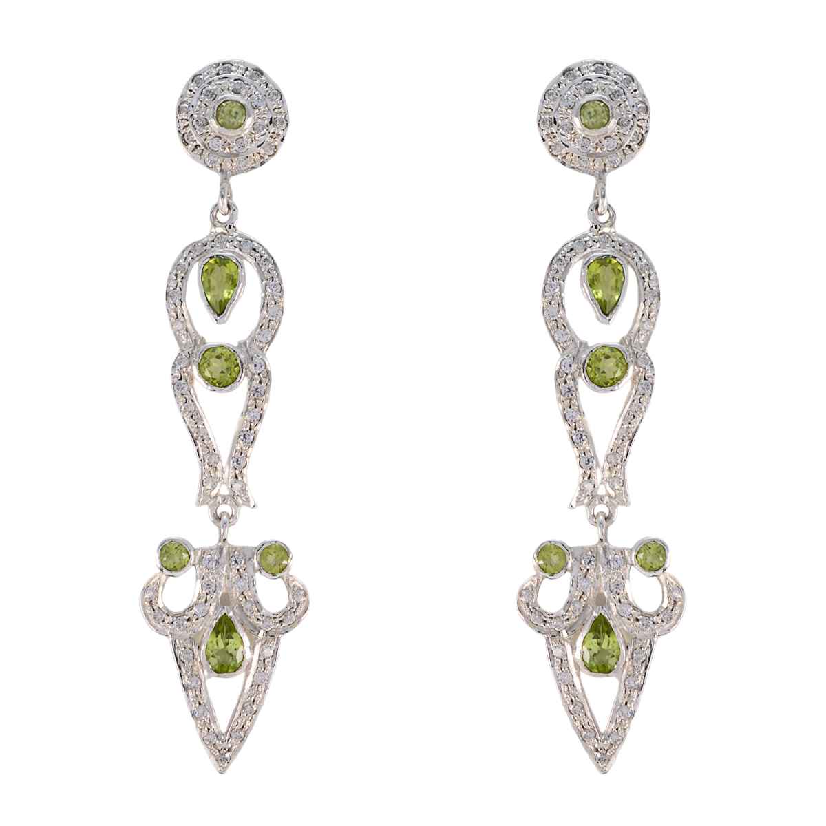 Peridot Indian Ayesha multiple Stud Green Silver Earring
