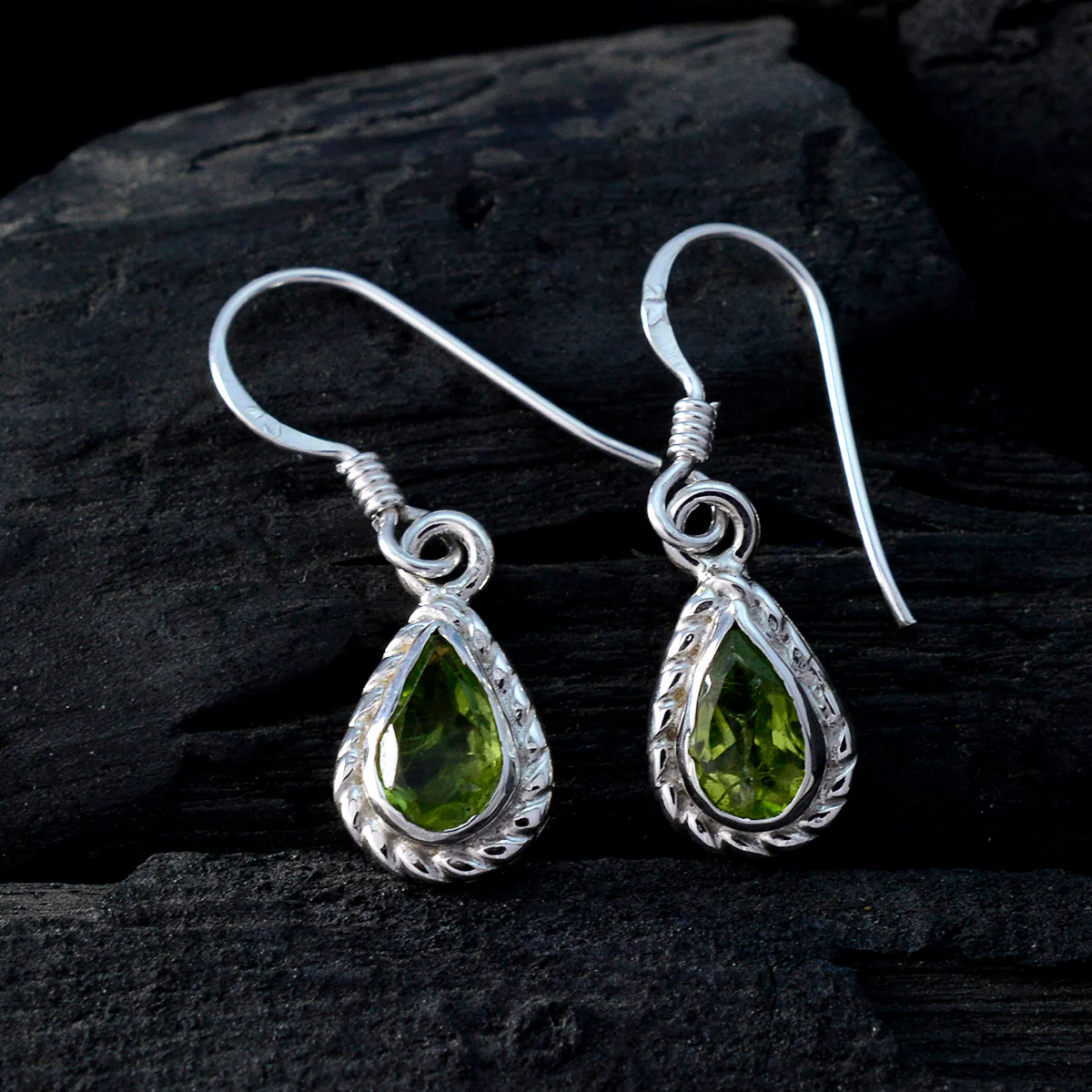 Peridot Italian Aaliyah multiple Dangle Green 92.5 Silver Earring - Image 4