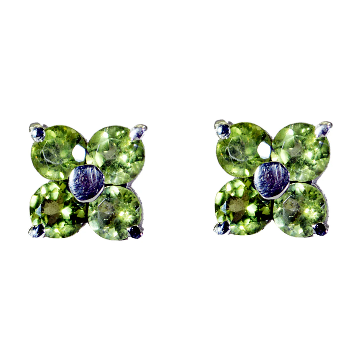 Peridot Italian Ivy multiple Stud Green Silver Earring