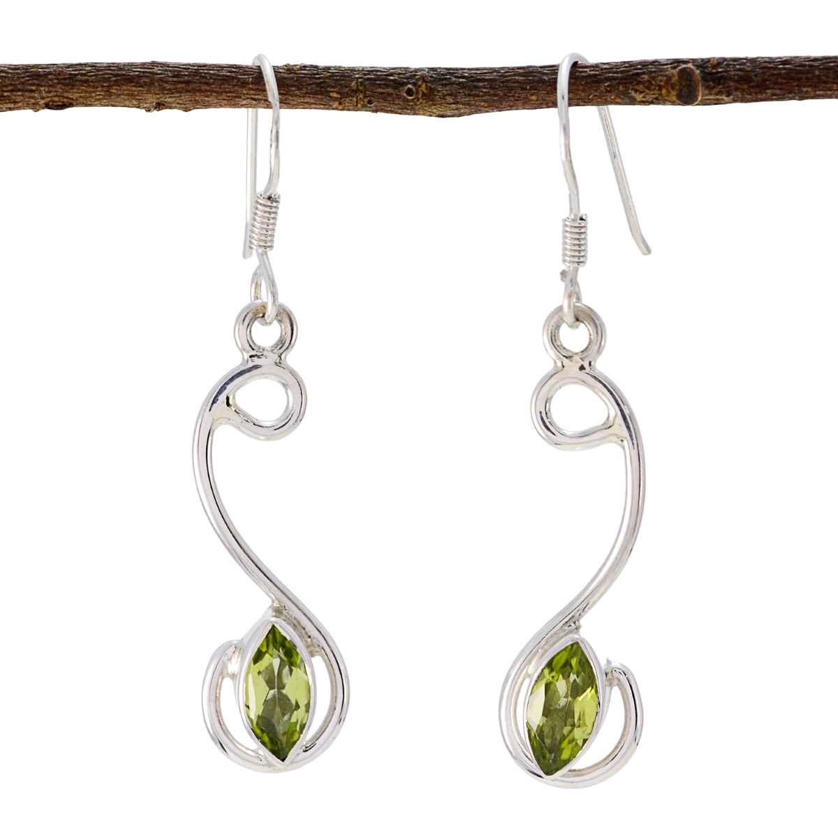 Peridot Japanese Valentina multiple Dangle Green Sterling Silver Earring
