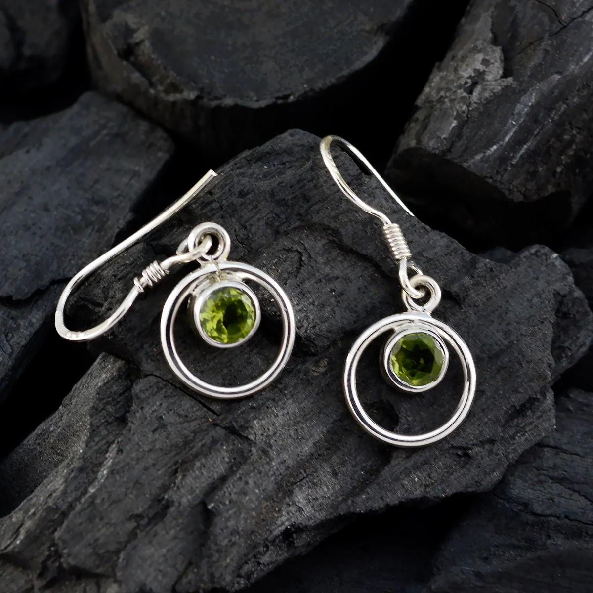 Peridot Korean Teresa multiple Dangle Green Silver Earring - Image 2