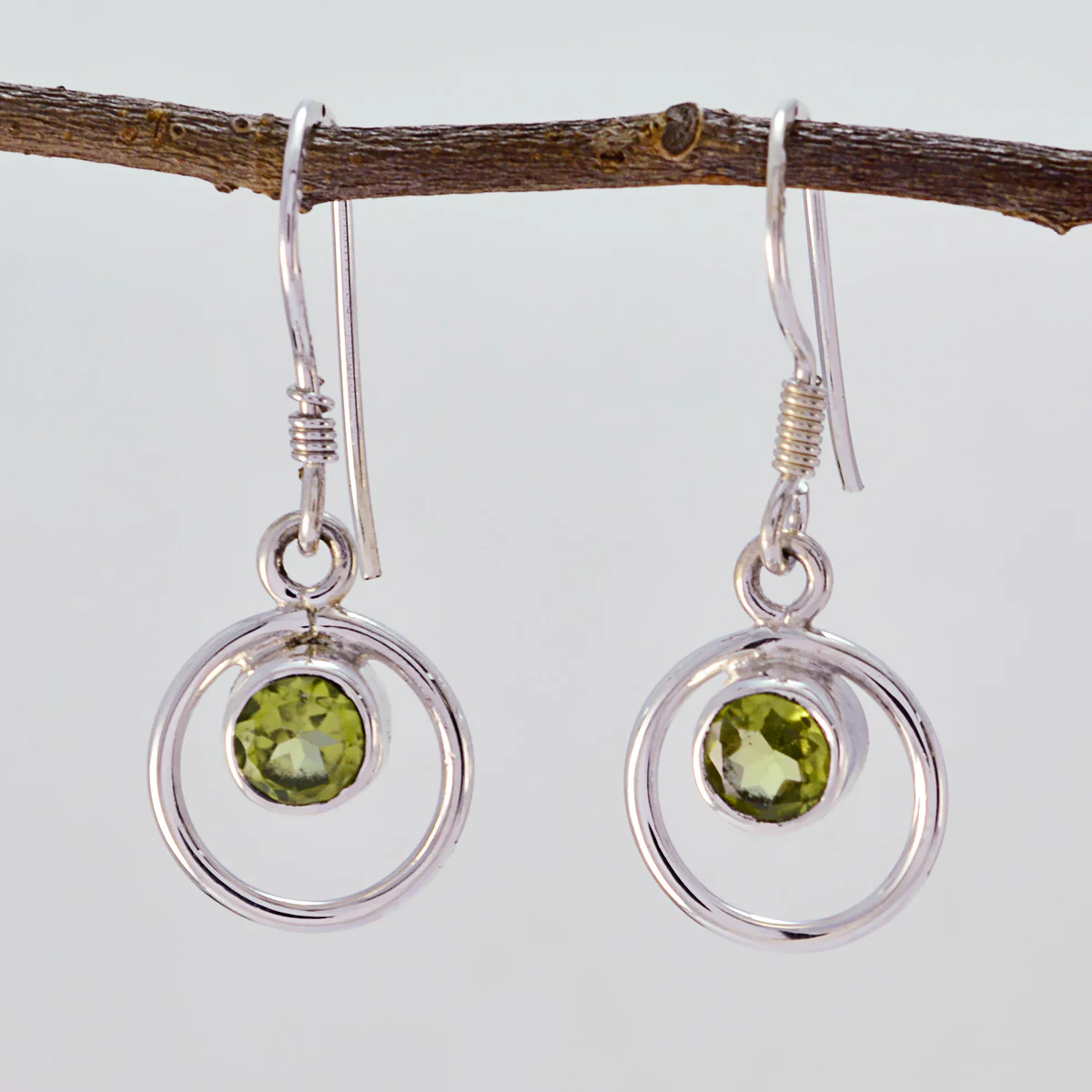 Peridot Korean Teresa multiple Dangle Green Silver Earring - Image 3