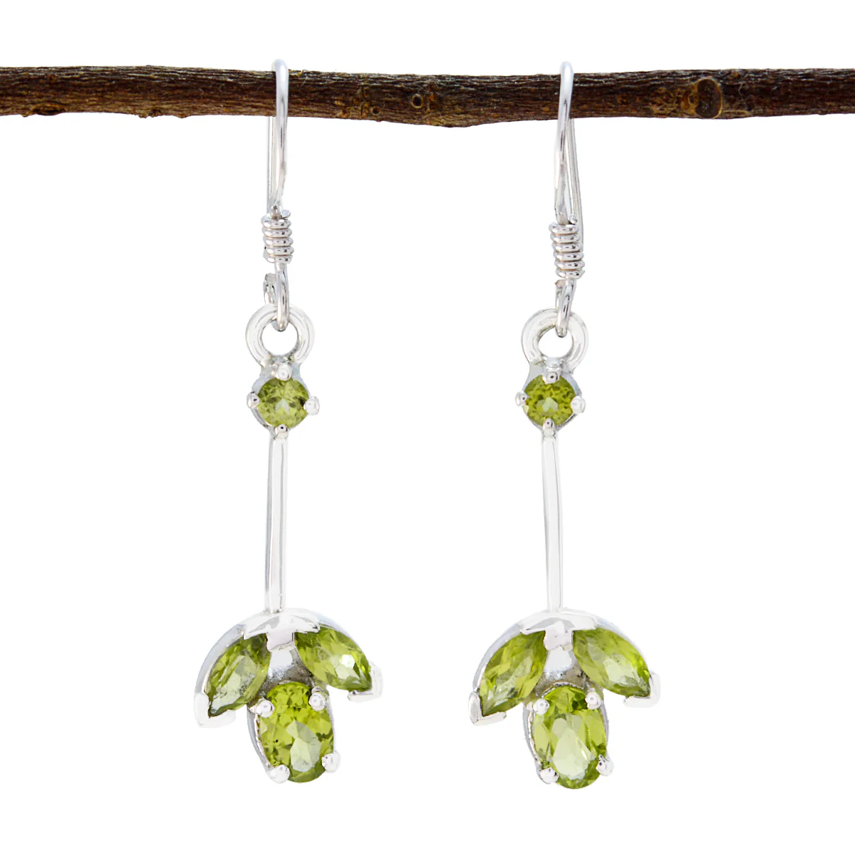 Peridot Latin American Kennedy multiple Dangle Green 92.5 Silver Earring