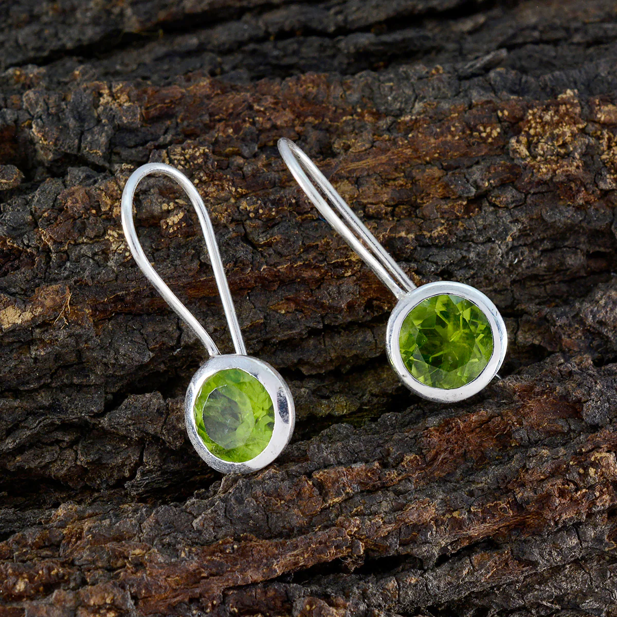Peridot Middle Eastern Abigail Solitaire Dangle Green 92.5 Silver Earring - Image 3