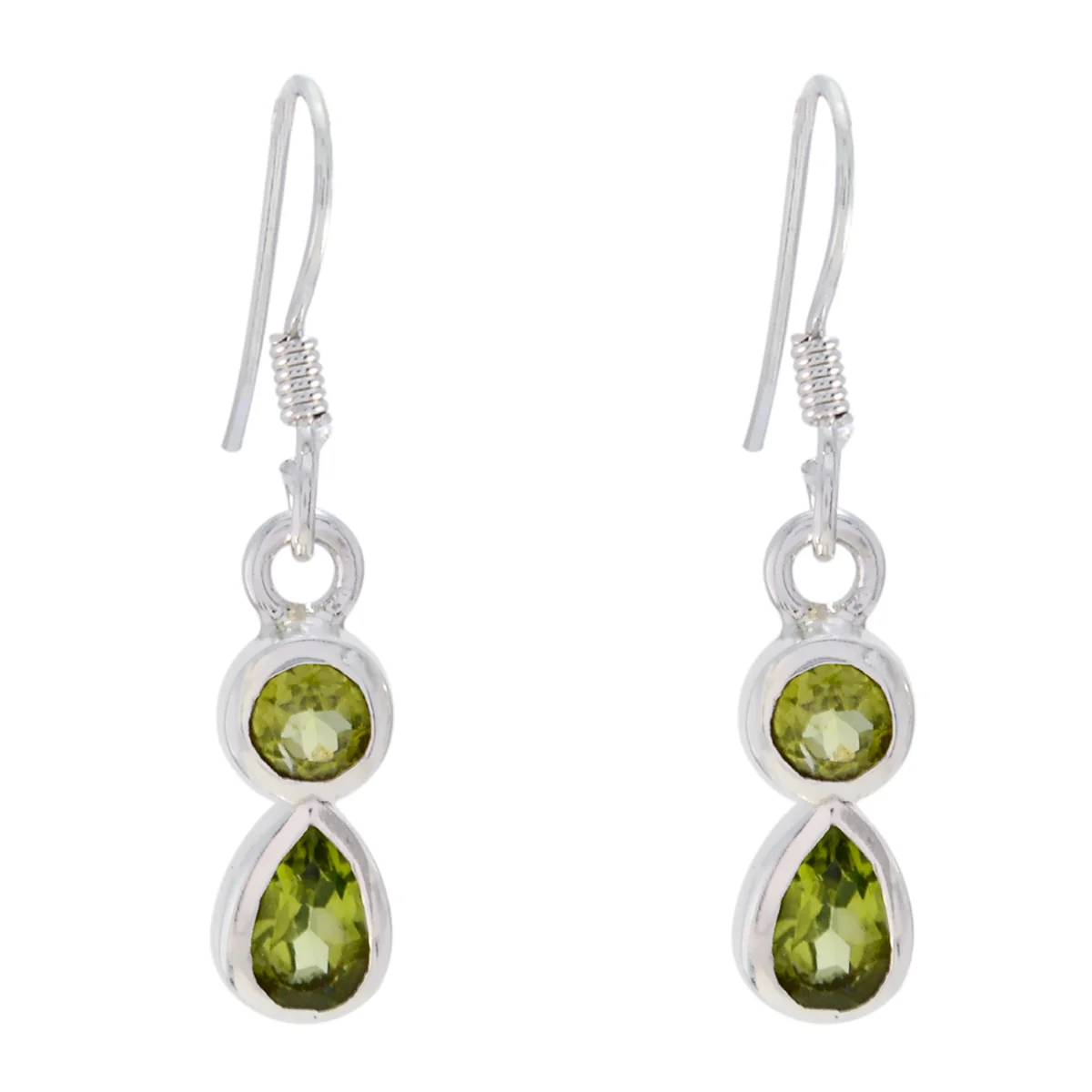 Peridot Middle Eastern Maya multiple Dangle Green 925 Silver Earring