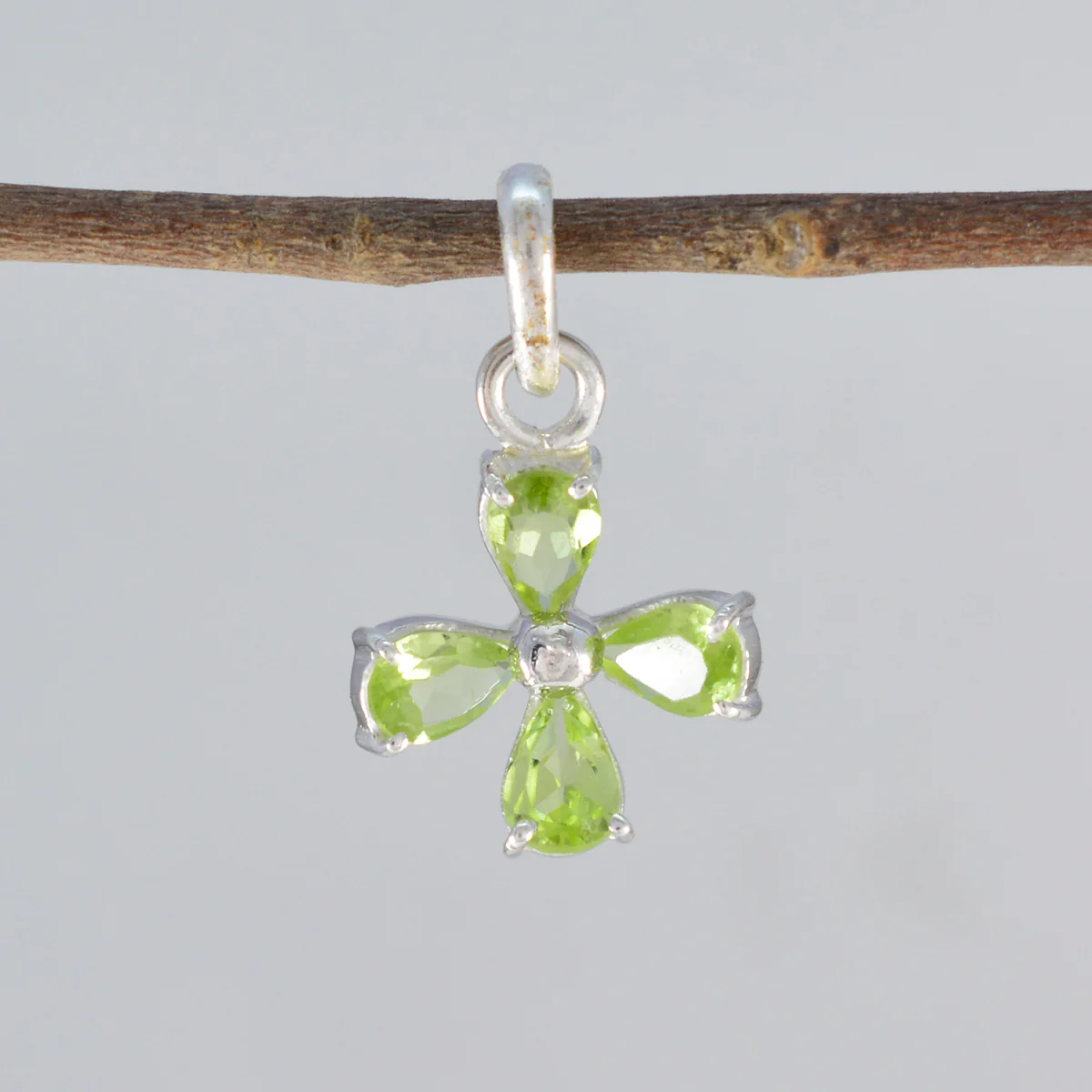 Peridot Minimalist Korean 925 Silver quarter Ayaka Modern Green Pendant Jewelry - Image 2