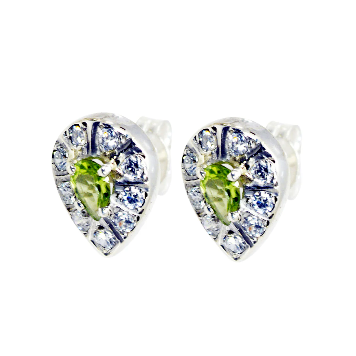 Peridot Moroccan Lorena multiple Stud Green Silver Earring