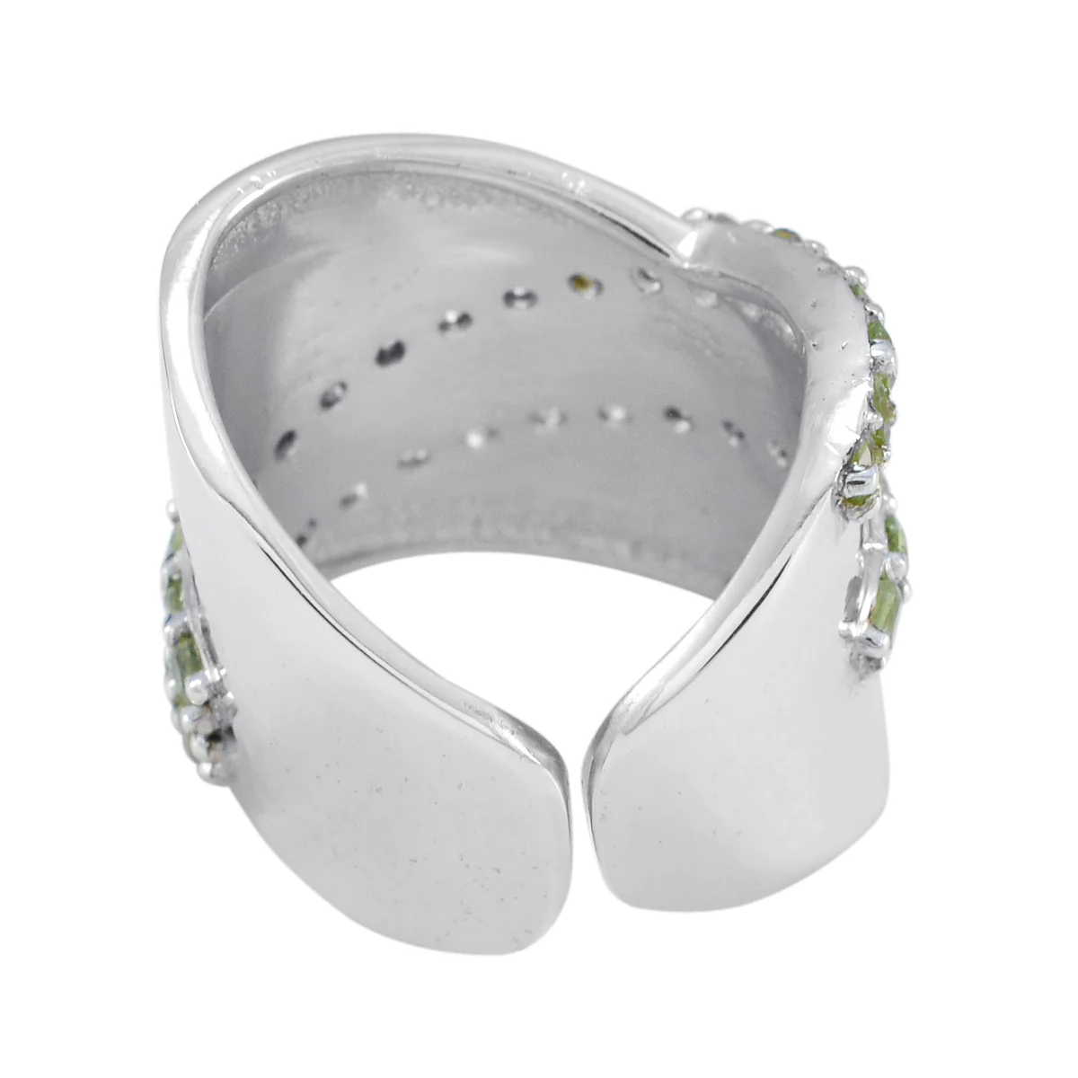 Peridot multiple Moroccan 92.5 Silver Green Gemstones Eye-catching Art Deco Ring Jewellery - Image 2