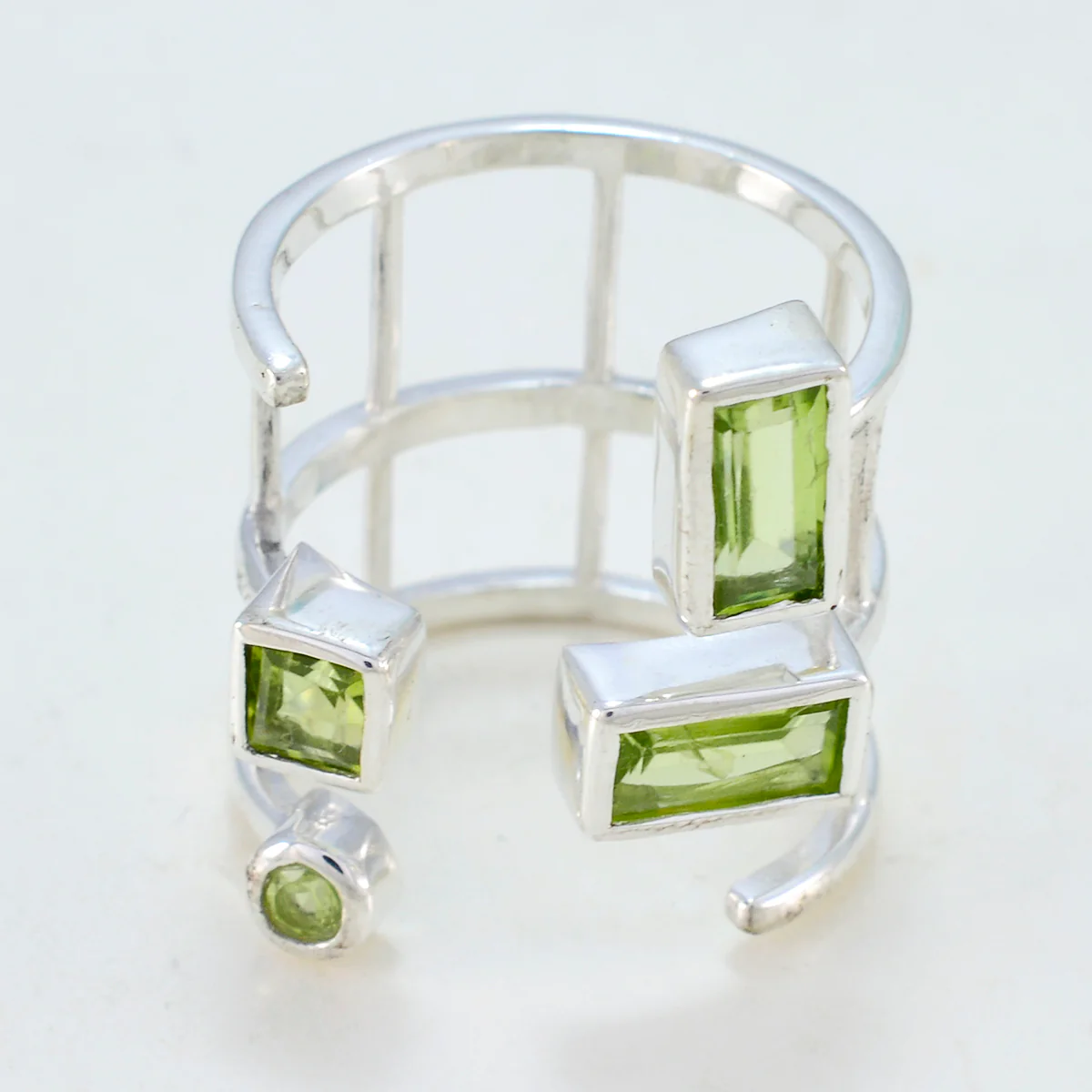 Peridot quarter Moroccan 925 Silver Green Gems Mid-weight Signet Ring Jewelry - Image 2