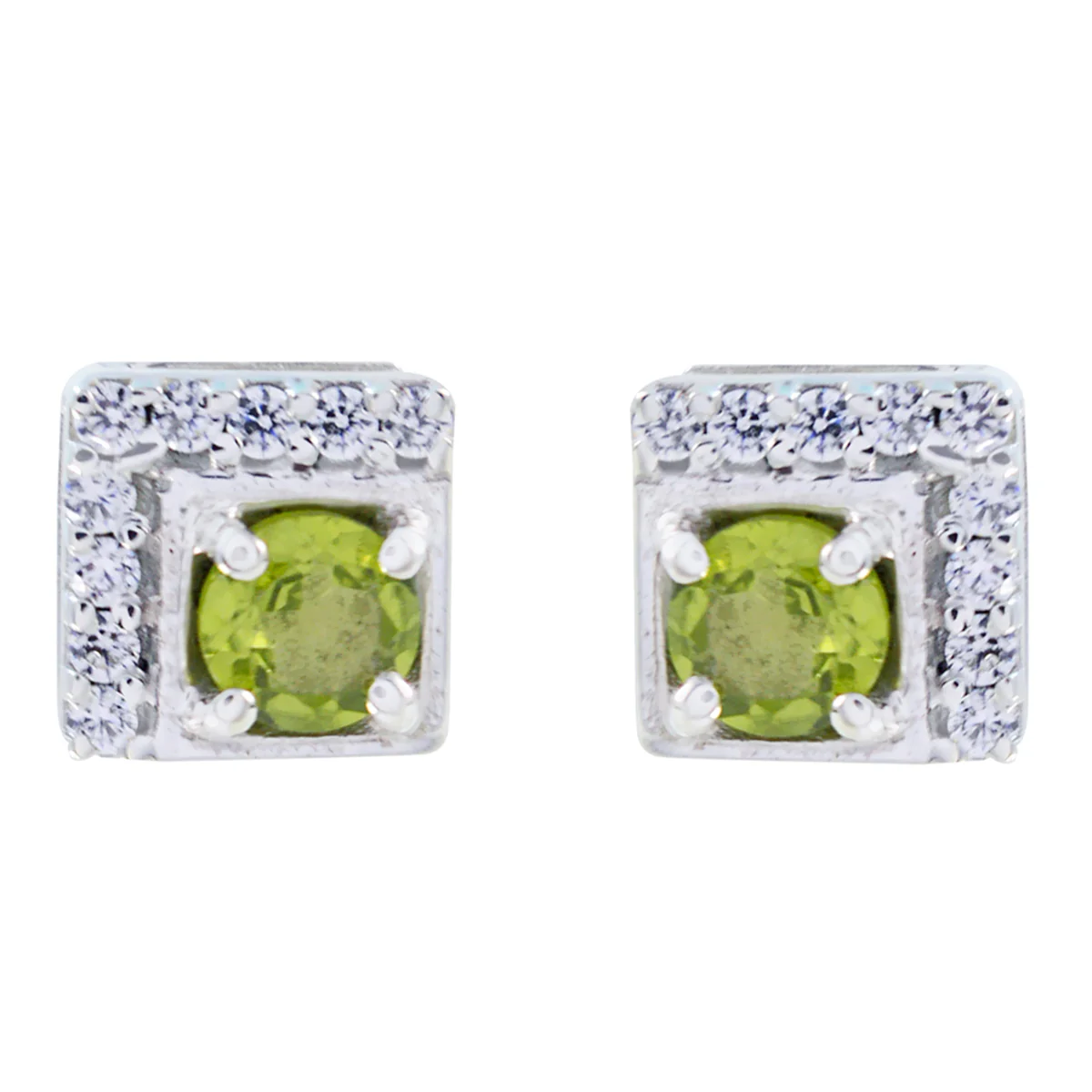 Peridot Russian Florencia multiple Stud Green 92.5 Silver Earring