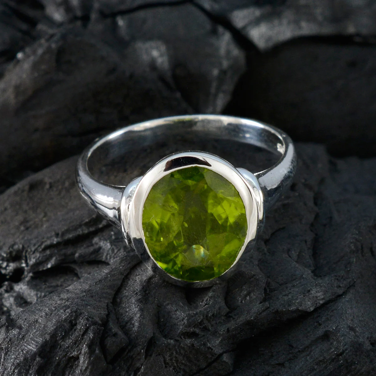 Peridot Solitaire African Silver Green Gems Minimal Traditional Ring Jewellery - Image 5
