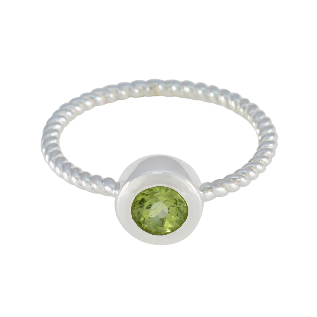 Peridot Solitaire American 92.5 Silver Green Gemstone Delicate Sophisticated Ring Jewelry